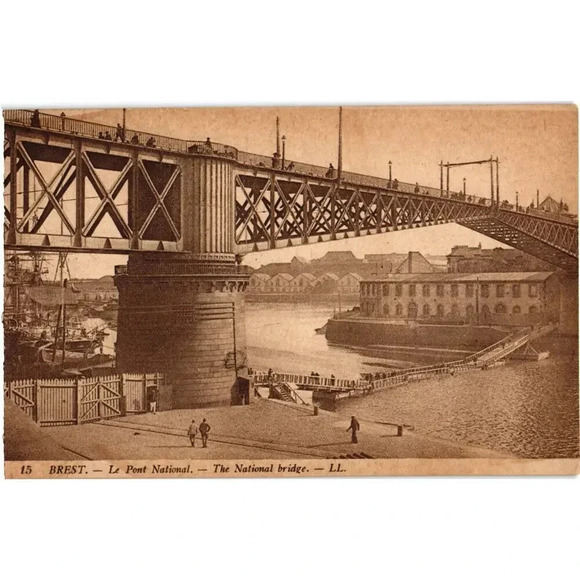 15 BREST. Le Pont National. The National Bridge. LL. France Postcard - Picture 1 of 2